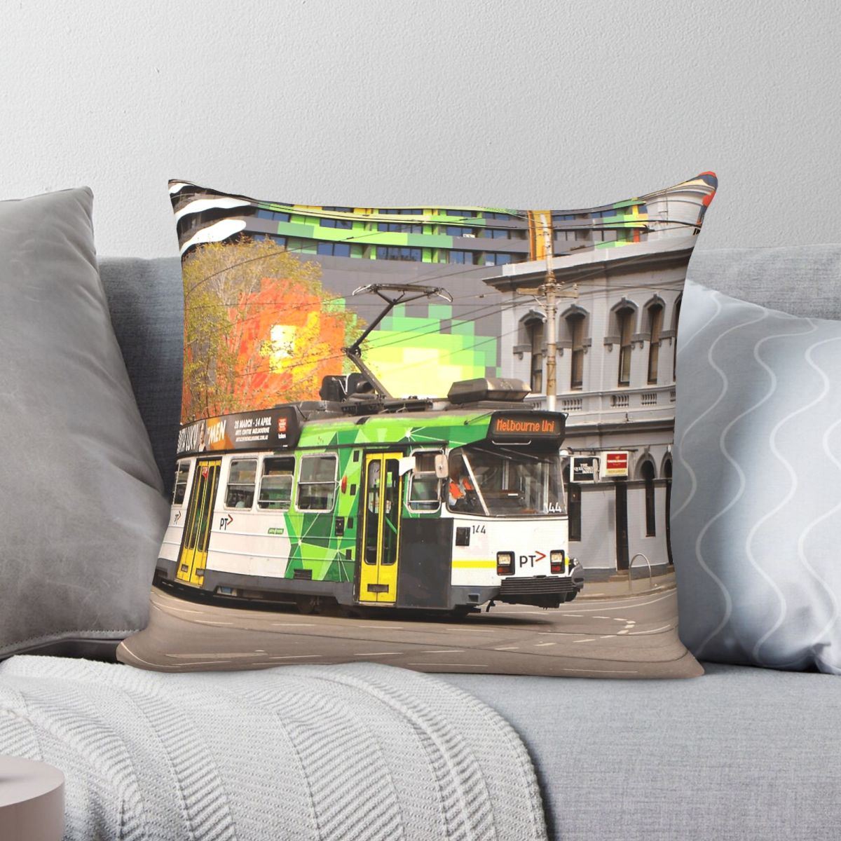 Home Decor Melbourne - Melbourne Tram Swanston Street Yastık Kılıfı