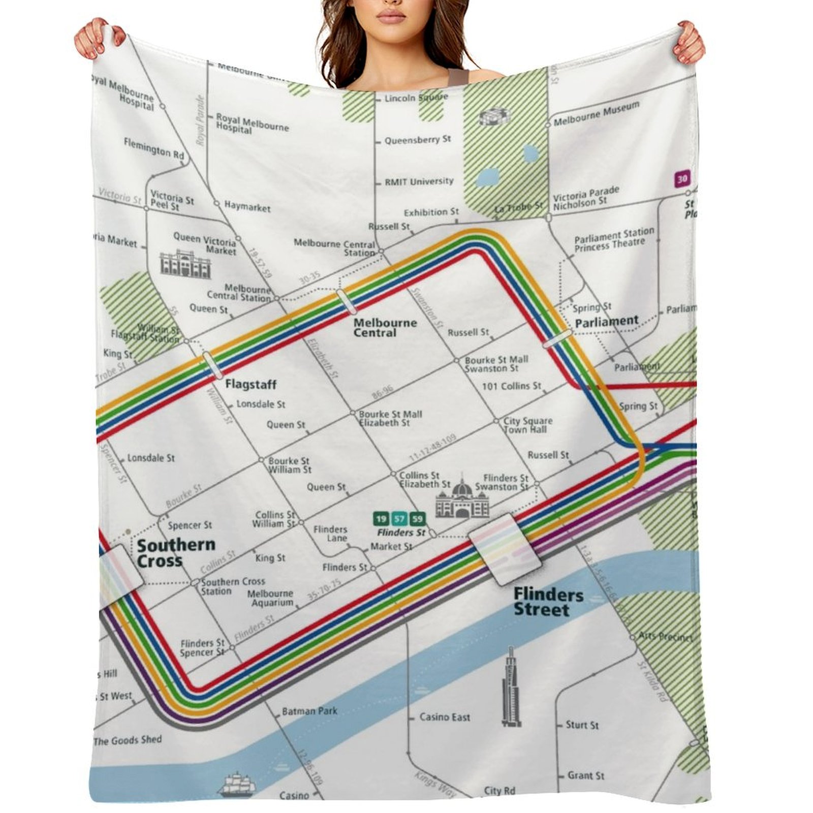 Home Decor Melbourne - Melbourne Şehir Raylı Treni Haritası Kare