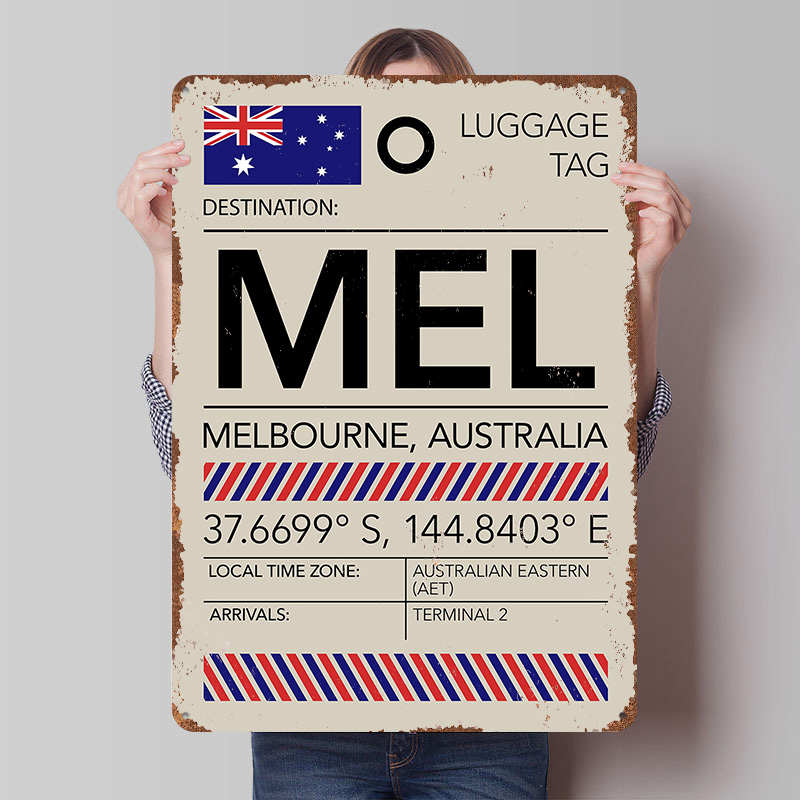 Home Decor Melbourne - MEL Melbourne Avustralya Havaalanı Baskılı Poster