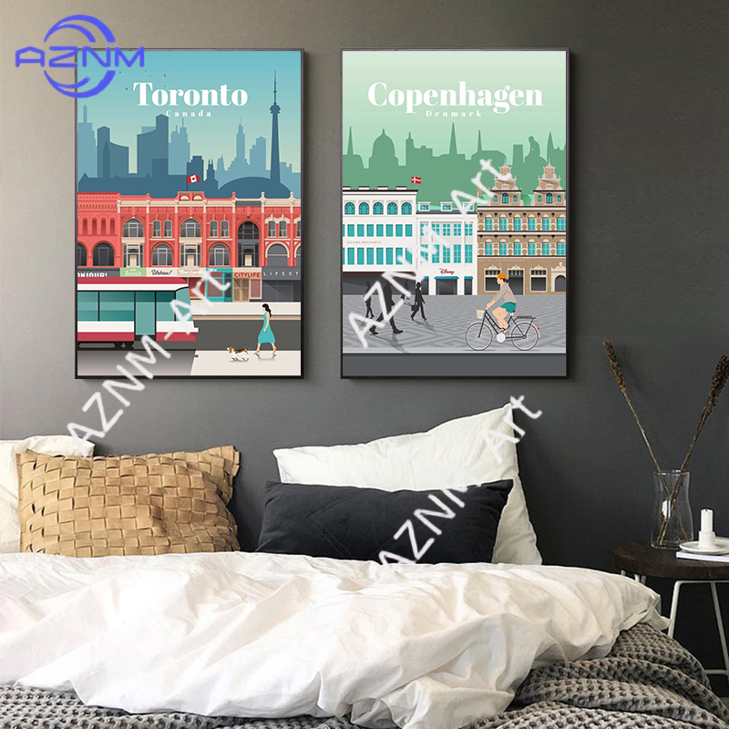 Modern Ünlü Şehir Turizm Duvar - Home Decor Melbourne incelemesi ve fiyatı