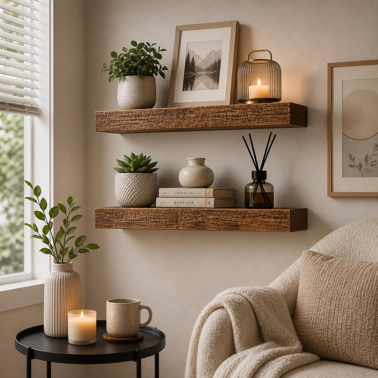 2 Adet Rustik Ahşap Duvara Mon - Floating Shelves incelemesi ve fiyatı