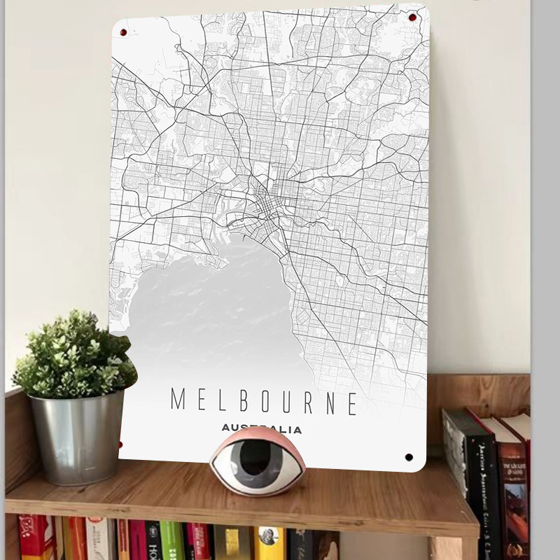 Melbourne Şehir Haritası Metal - Home Decor Melbourne incelemesi ve fiyatı